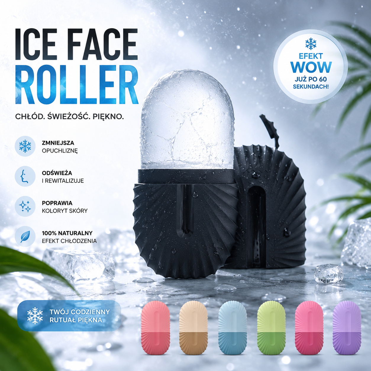 ICE FACE ROLLER™ — Czarny | Naturalny Wałek Lodowy do Twarzy
