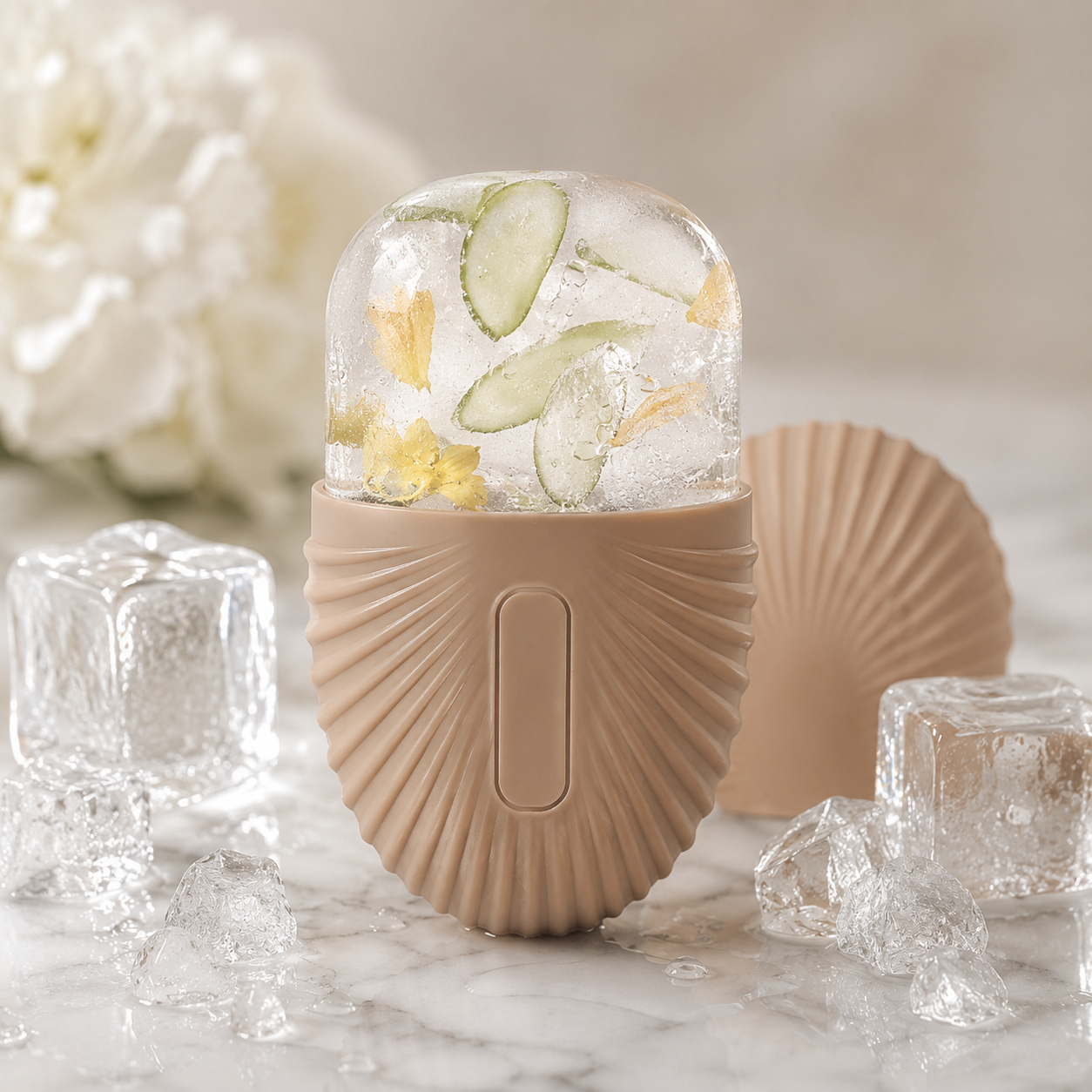 ICE FACE ROLLER™ — Beżowy | Naturalny Wałek Lodowy do Twarzy
